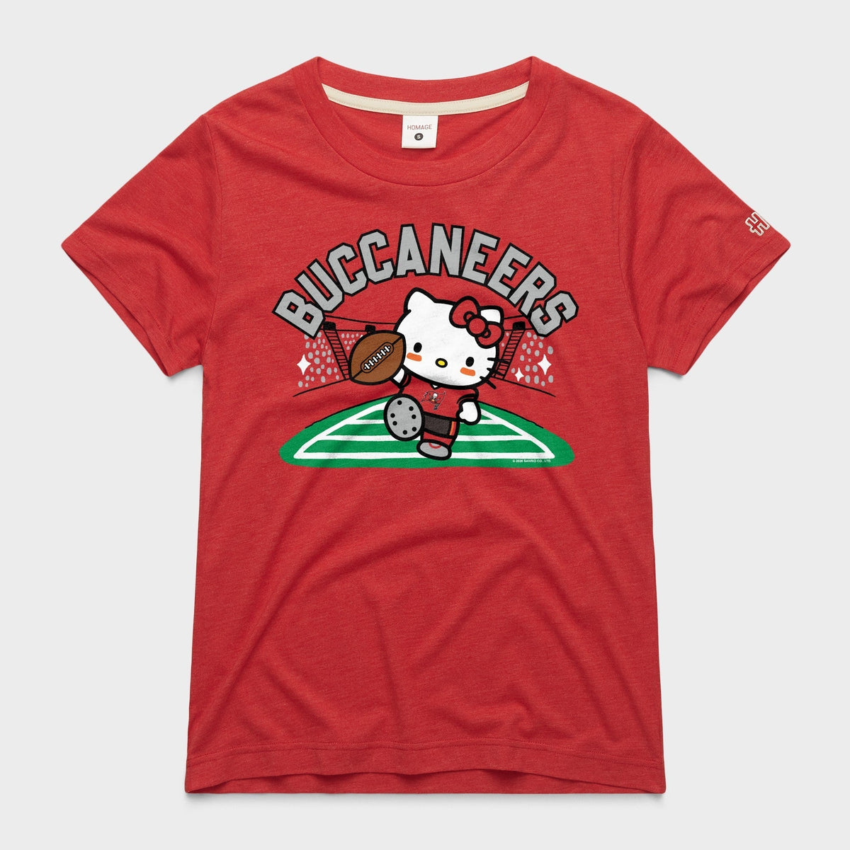 Hello Kitty x Tampa Bay Buccaneers Touchdown Tee (Womens) Apparel HOMAGE Red XS