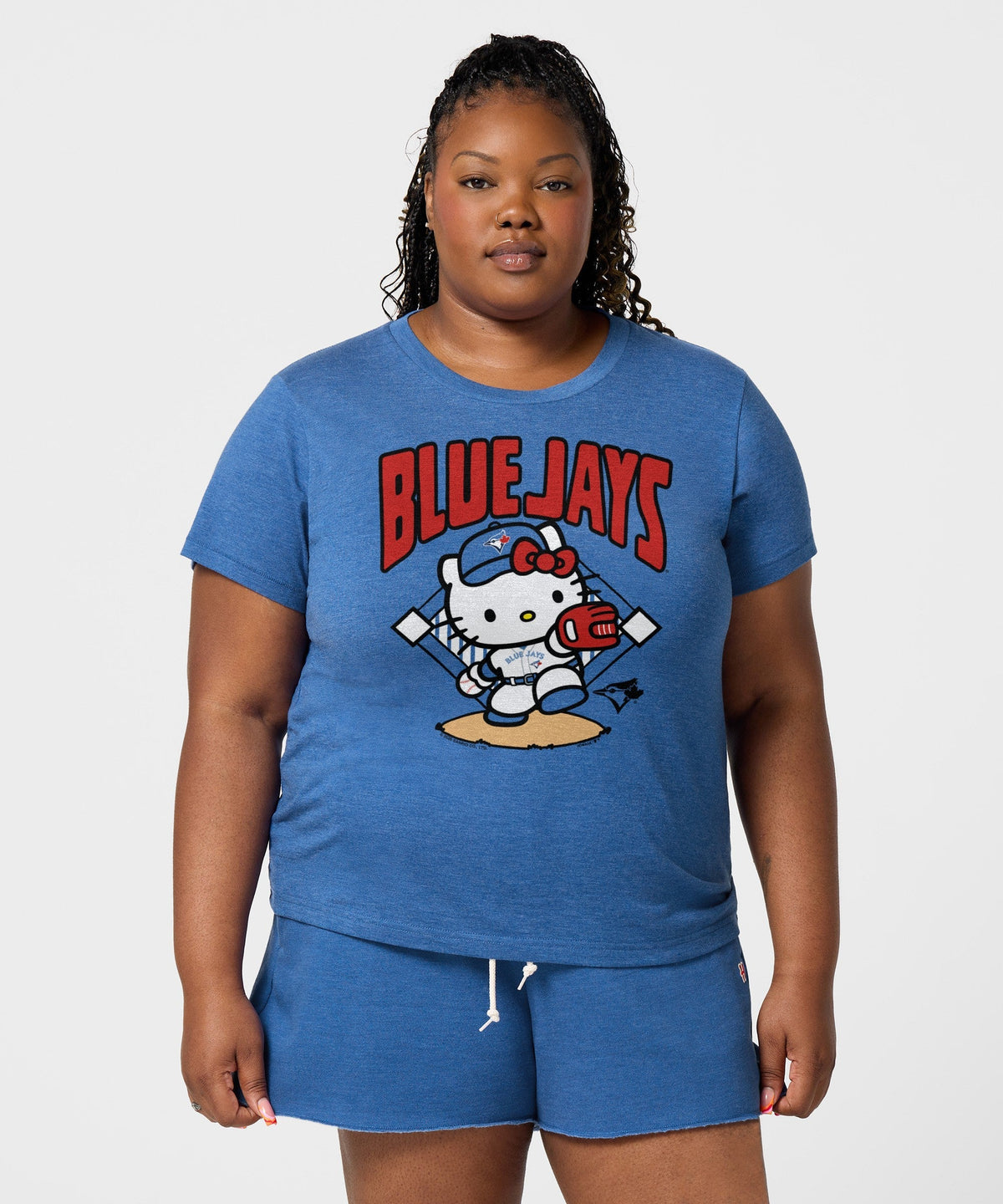 Hello Kitty x Toronto Blue Jays Throw Tee (Womens) Apparel HOMAGE