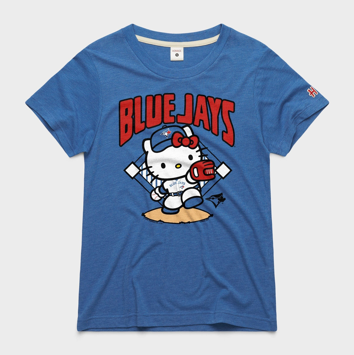 Hello Kitty x Toronto Blue Jays Throw Tee (Womens) Apparel HOMAGE Royal Blue XS
