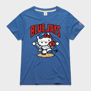 Hello Kitty x Toronto Blue Jays Throw Tee (Womens) Apparel HOMAGE Royal Blue XS