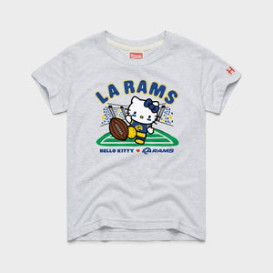 Hello Kitty x Los Angeles Rams Kickoff Tee (Youth) Apparel HOMAGE Ash Y2