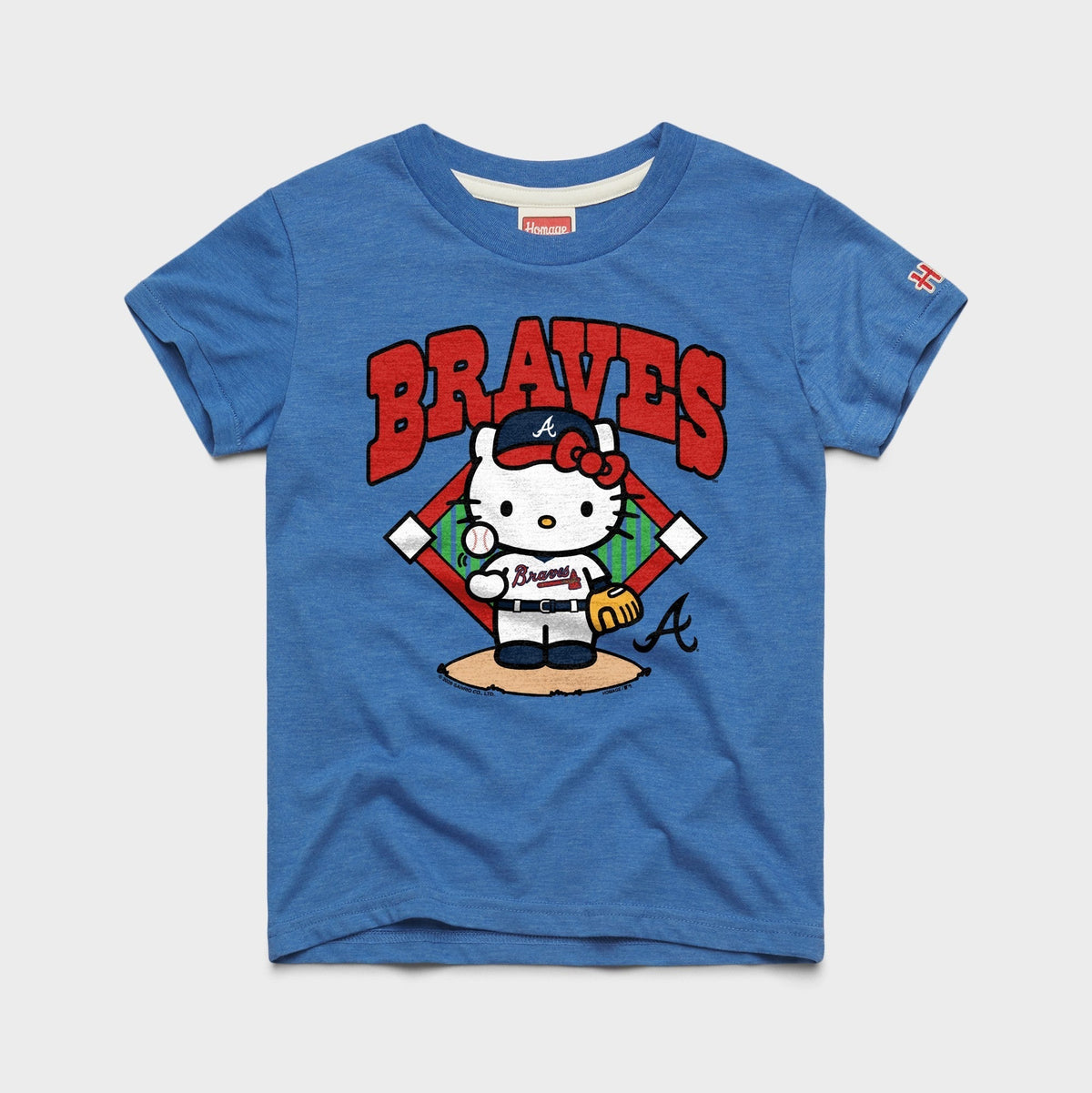 Hello Kitty x Atlanta Braves Toss Tee (Youth) Apparel HOMAGE Royal Blue Y2