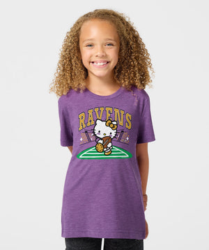 Hello Kitty x Baltimore Ravens Rush Tee (Youth) Apparel HOMAGE