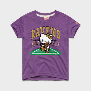 Hello Kitty x Baltimore Ravens Rush Tee (Youth) Apparel HOMAGE Royal Purple Y2