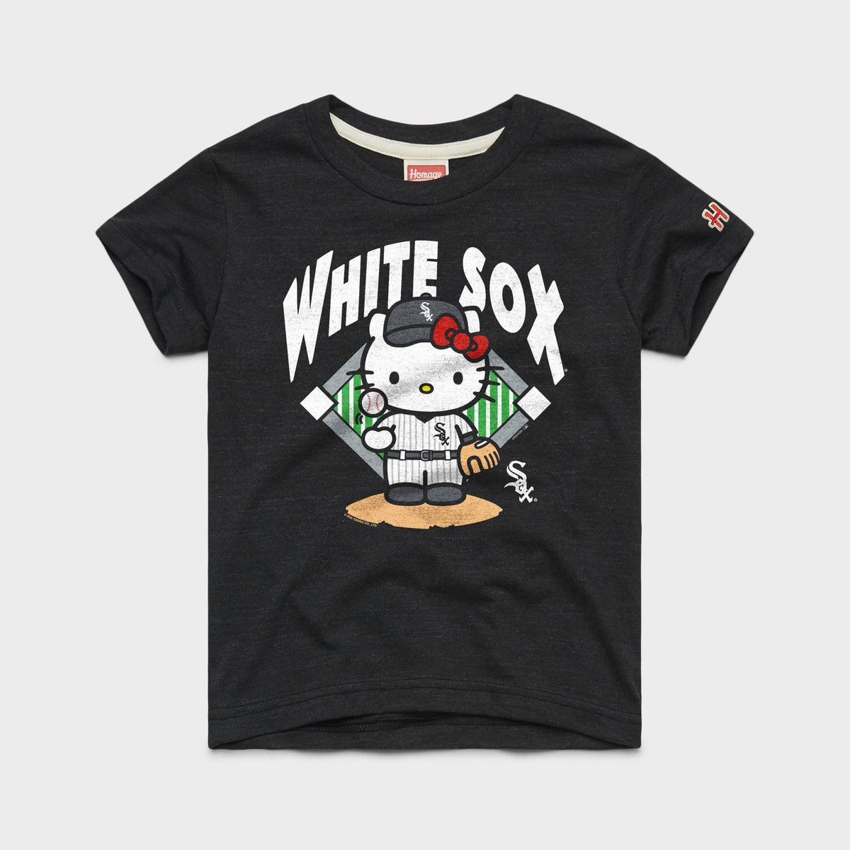 Hello Kitty x Chicago White Sox Toss Tee (Youth) Apparel HOMAGE Charcoal Y2