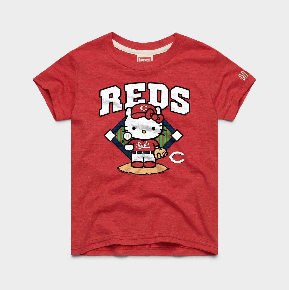 Hello Kitty x Cincinnati Reds Toss Tee (Youth) Apparel HOMAGE Red Y2