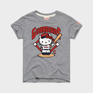 Hello Kitty x Cleveland Guardians Batter Tee (Youth) Apparel HOMAGE Grey Y2