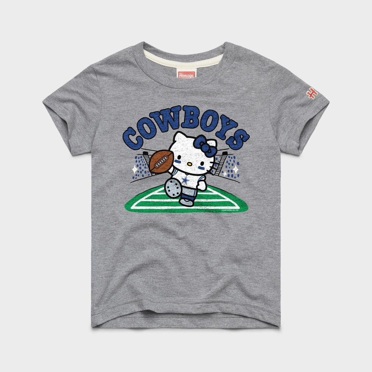 Hello Kitty x Dallas Cowboys Touchdown Tee (Youth) Apparel HOMAGE Grey Y2