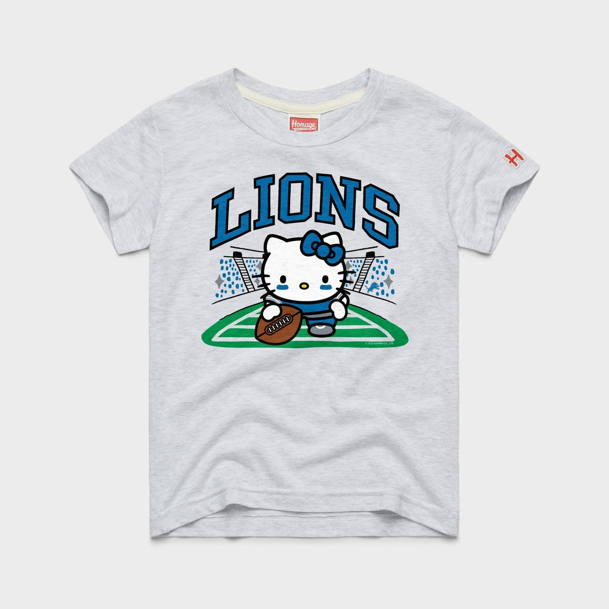 Hello Kitty x Detroit Lions Snap Tee (Youth) Apparel HOMAGE Ash Y2