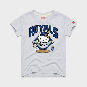 Hello Kitty x Kansas City Royals Swing Tee (Youth) Apparel HOMAGE Ash Y2