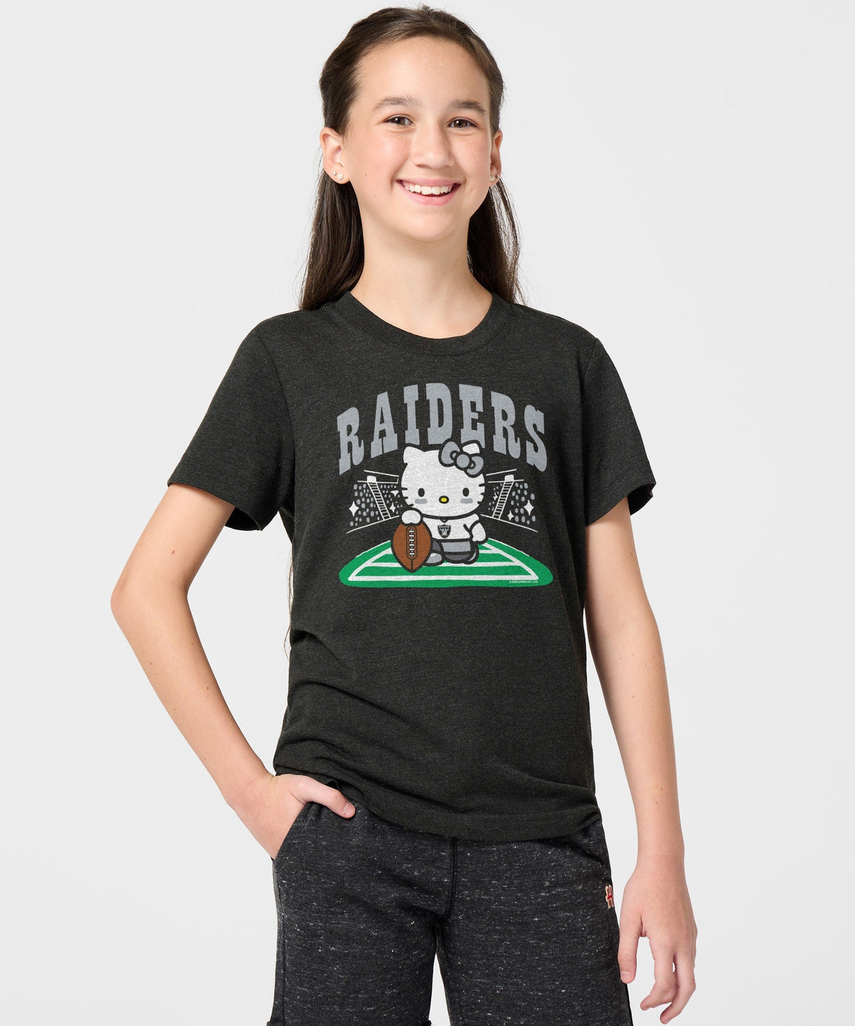 Hello Kitty x Las Vegas Raiders Holder Tee (Youth) Apparel HOMAGE