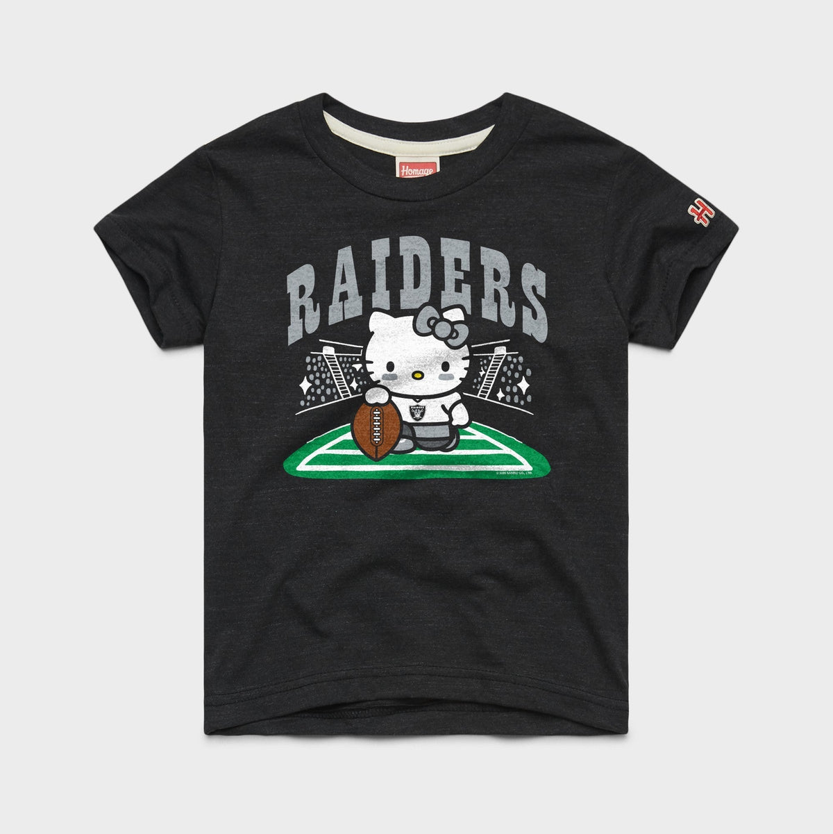 Hello Kitty x Las Vegas Raiders Holder Tee (Youth) Apparel HOMAGE Charcoal Y2