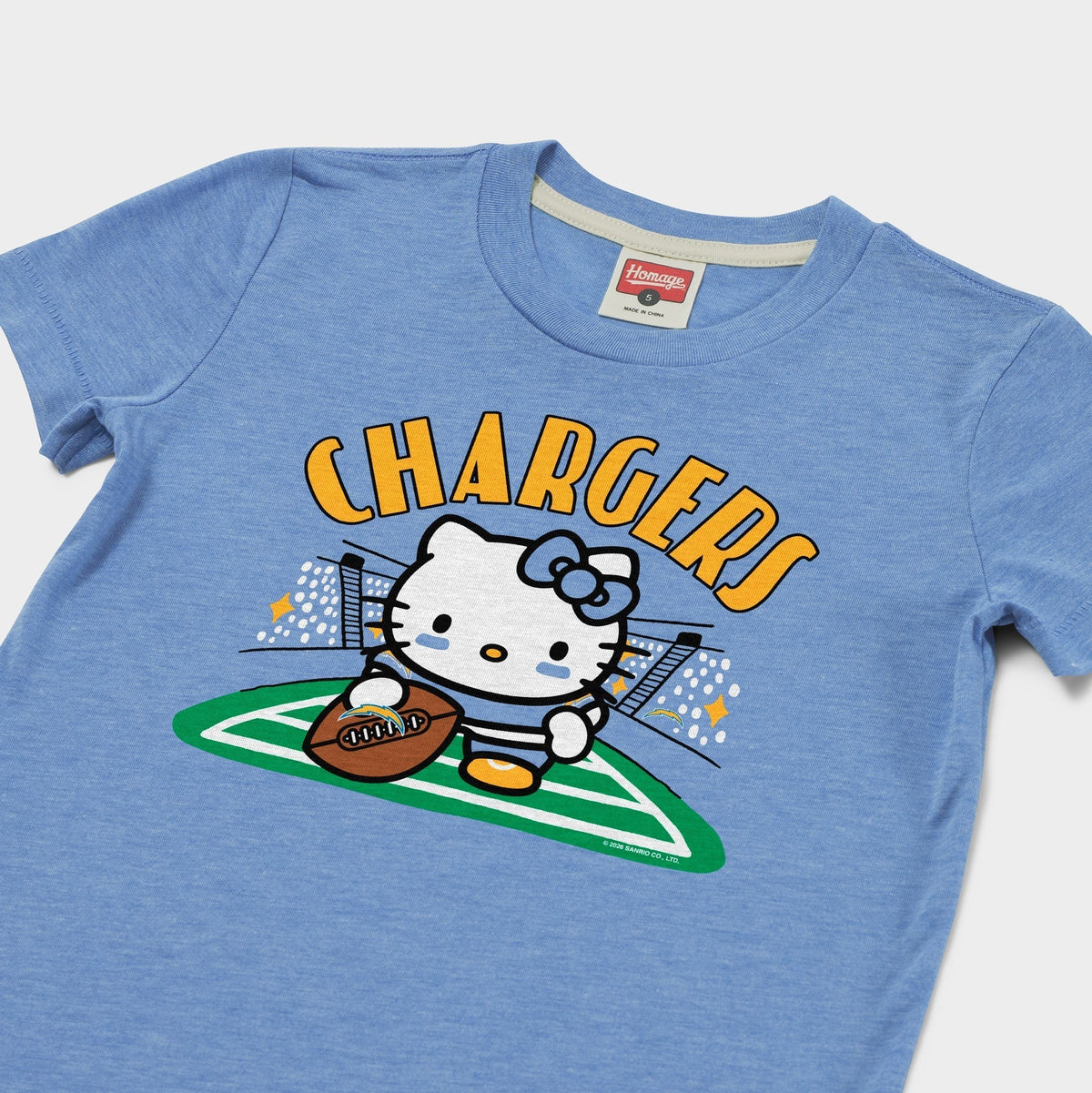 Hello Kitty x Los Angeles Chargers Snap Tee (Youth) Apparel HOMAGE