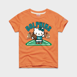 Hello Kitty x Miami Dolphins Football Tee (Youth) Apparel HOMAGE Orange Y2