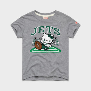 Hello Kitty x New York Jets Kickoff Tee (Youth) Apparel HOMAGE Grey Y2