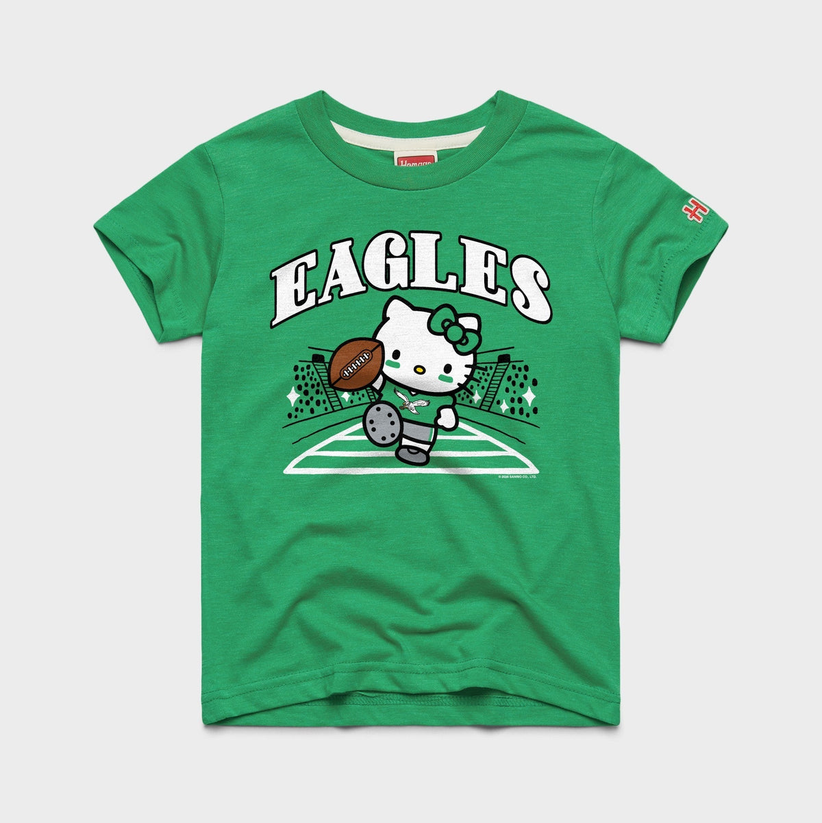 Hello Kitty x Philadelphia Eagles Retro Touchdown Tee (Youth) Apparel HOMAGE Green Y2