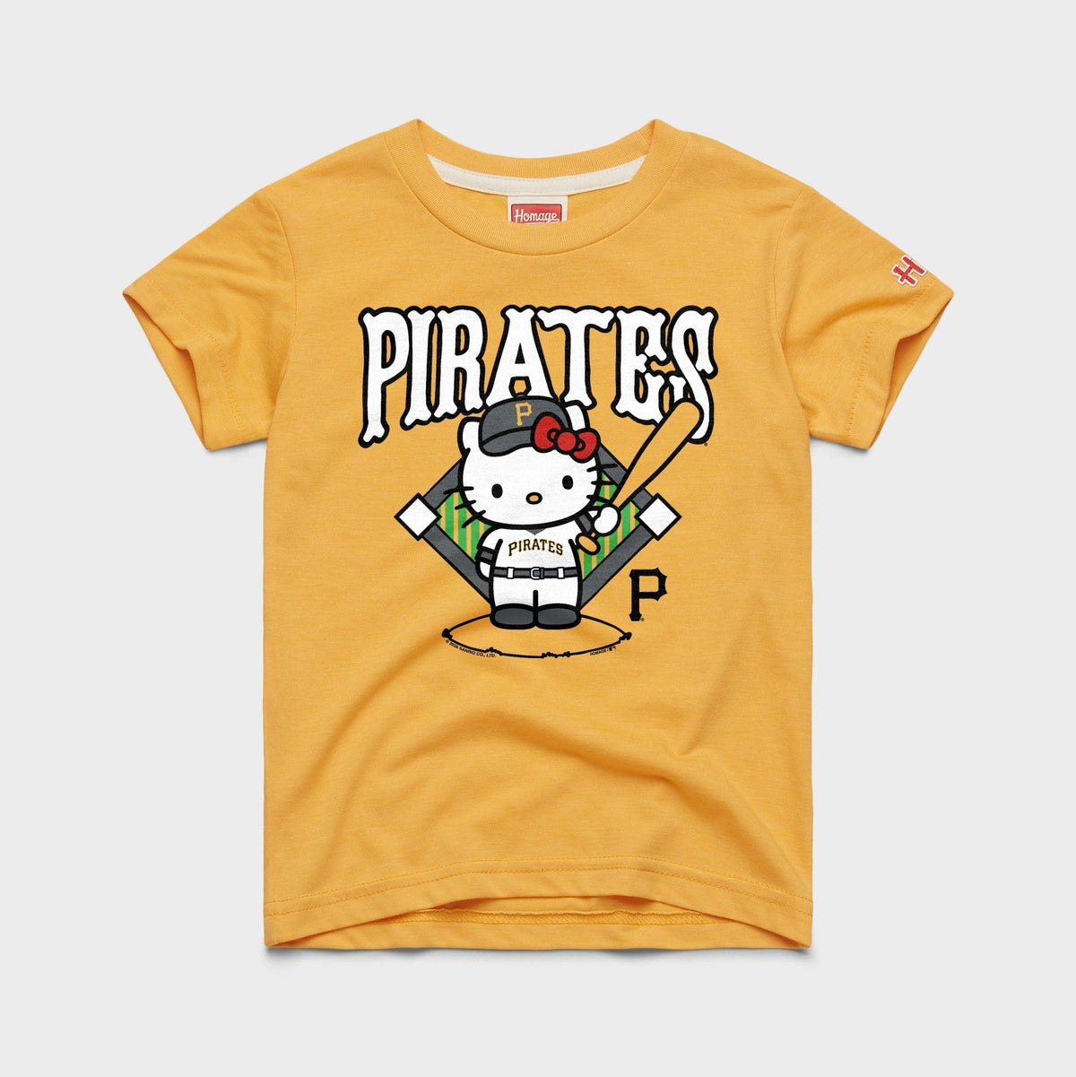 Hello Kitty x Pittsburgh Pirates Batter Tee (Youth) Apparel HOMAGE Gold Y2
