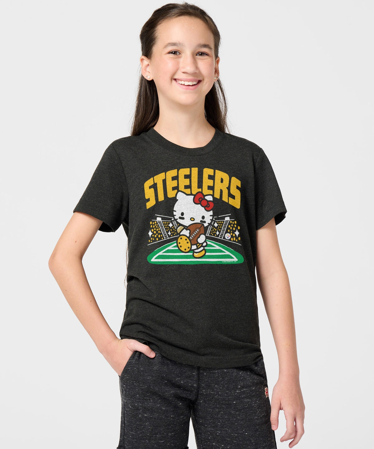 Hello Kitty x Pittsburgh Steelers Rush Tee (Youth) Apparel HOMAGE