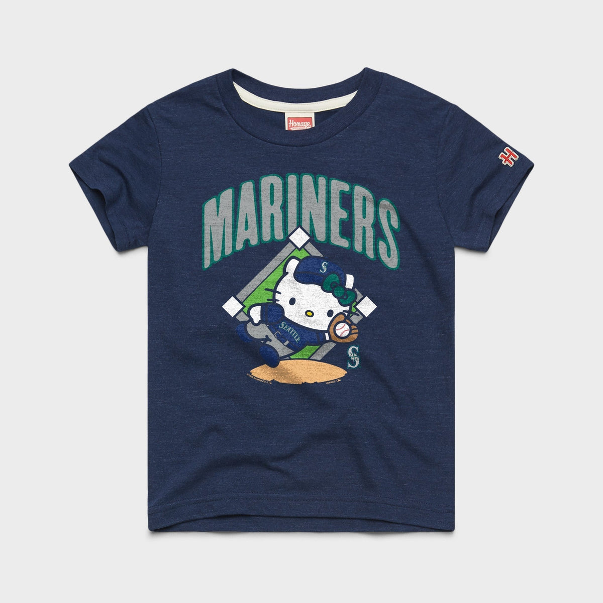 Hello Kitty x Seattle Mariners Catch Tee (Youth) Apparel HOMAGE Navy Y2