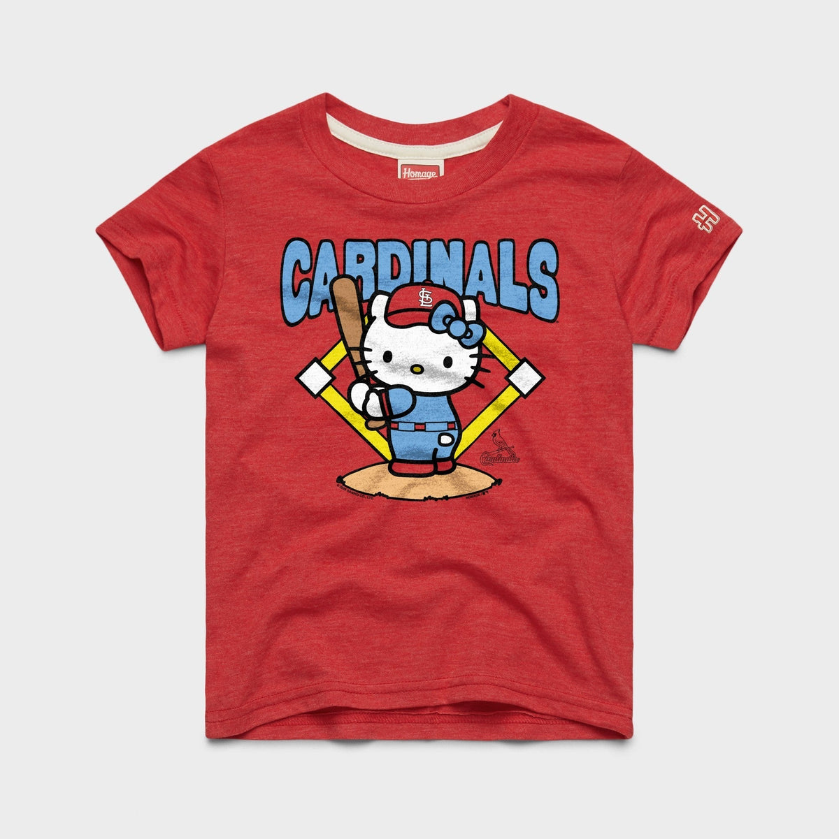 Hello Kitty x St. Louis Cardinals Batter Up Tee (Youth) Apparel HOMAGE Red Y2