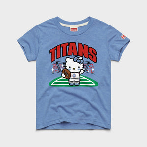 Hello Kitty x Tennessee Titans Football Tee (Youth) Apparel HOMAGE Light Blue Y2