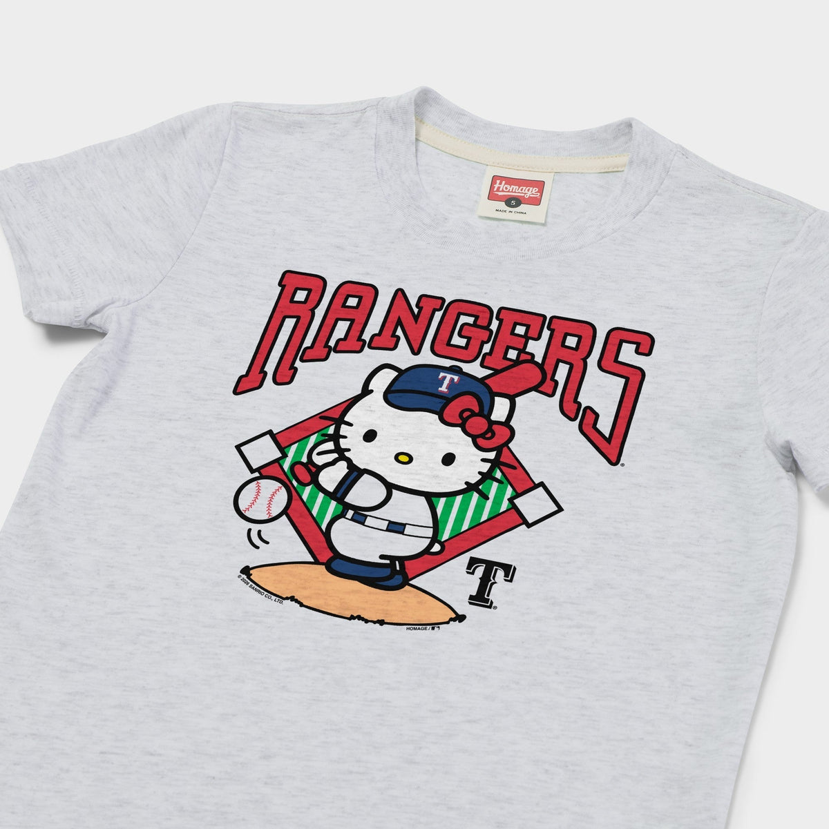 Hello Kitty x Texas Rangers Swing Tee (Youth) Apparel HOMAGE