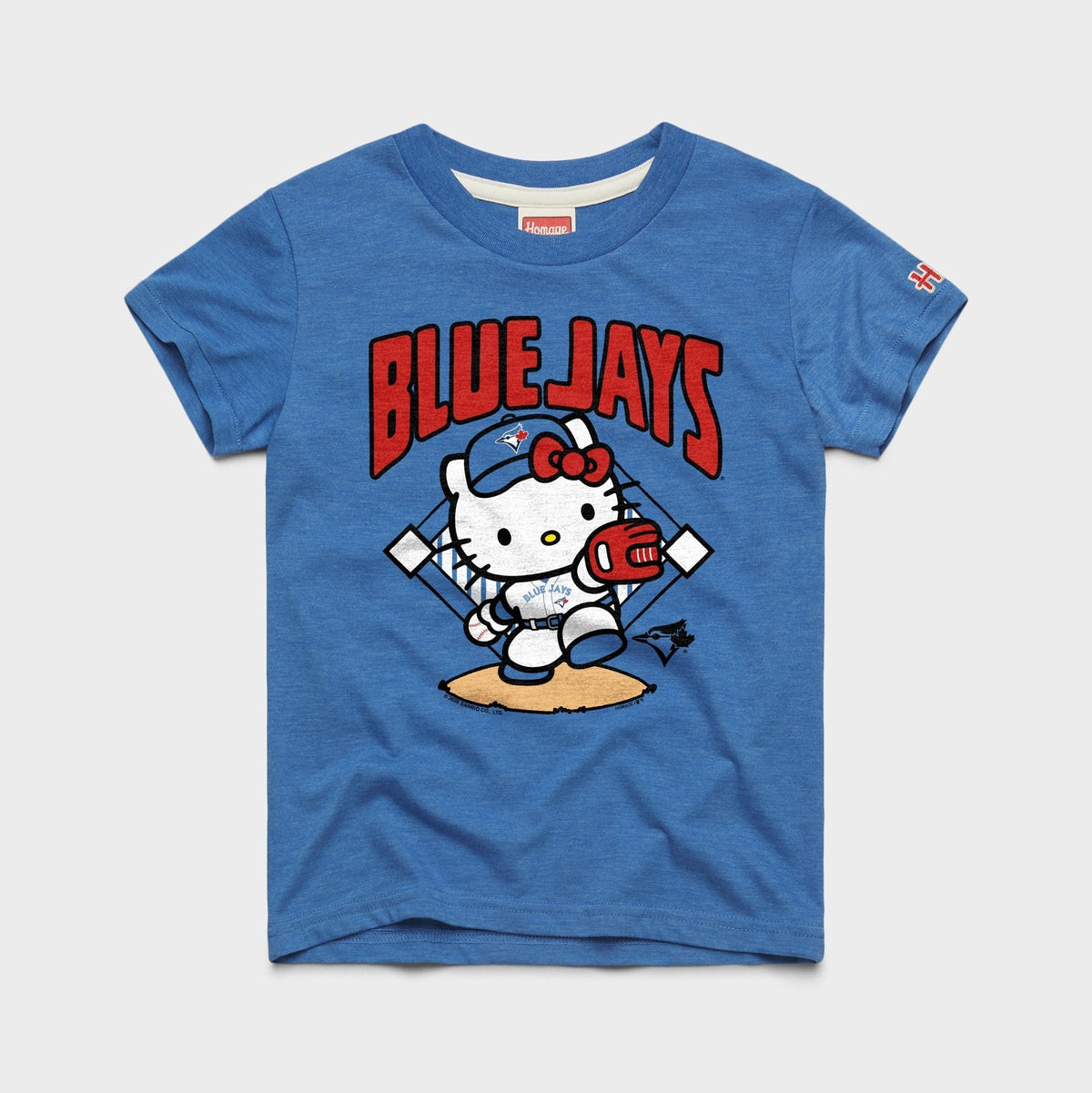 Hello Kitty x Toronto Blue Jays Throw Tee (Youth) Apparel HOMAGE Royal Blue Y2