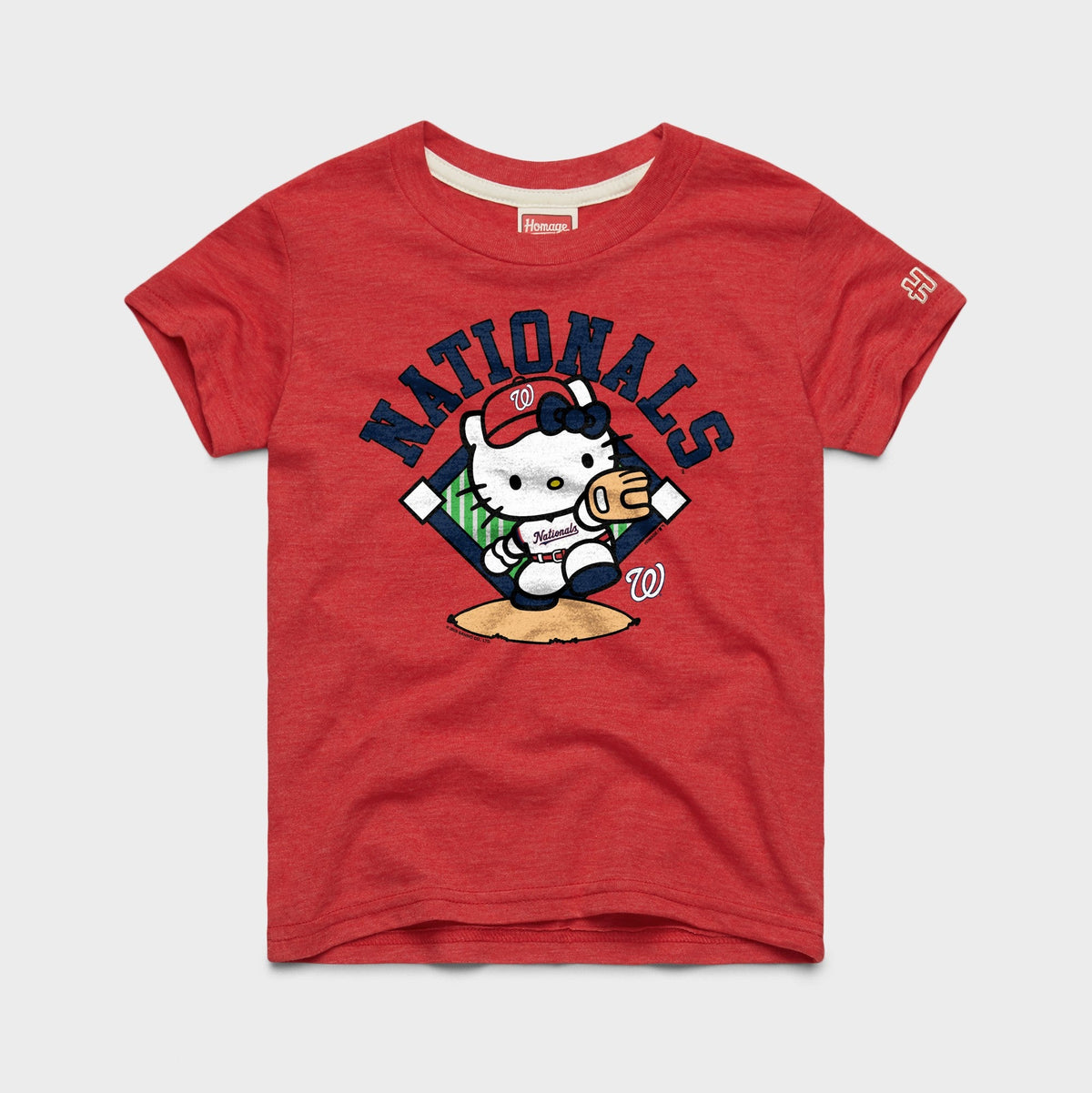 Hello Kitty x Washington Nationals Throw Tee (Youth) Apparel HOMAGE Red Y2
