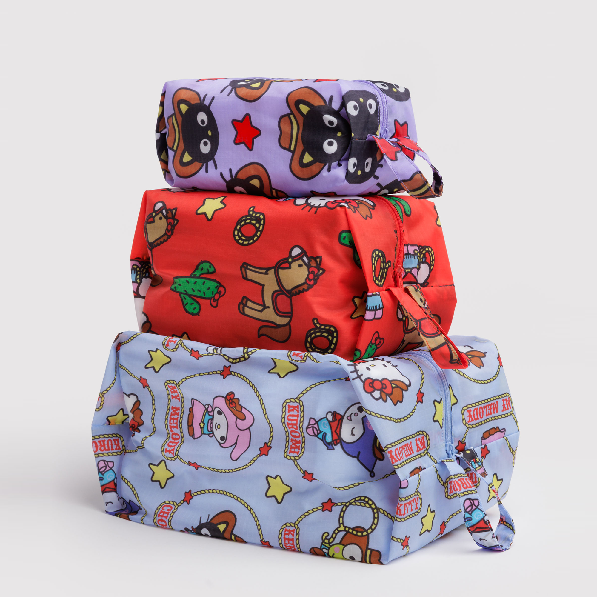 Hello Kitty and Friends x Baggu 3-pc Zipper Pouch Set (Western) Bags Baggu Corporation