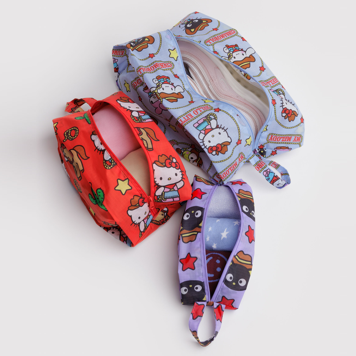 Hello Kitty and Friends x Baggu 3-pc Zipper Pouch Set (Western) Bags Baggu Corporation