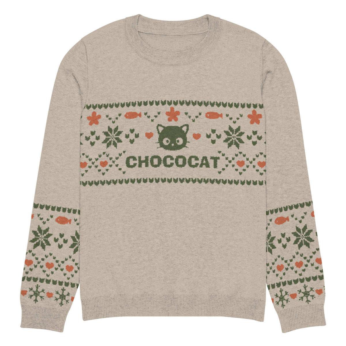 Chococat Olive Nordic Sweater Apparel Printful M