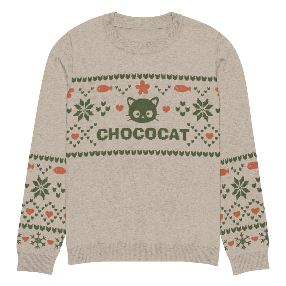 Chococat Olive Nordic Sweater Apparel Printful S