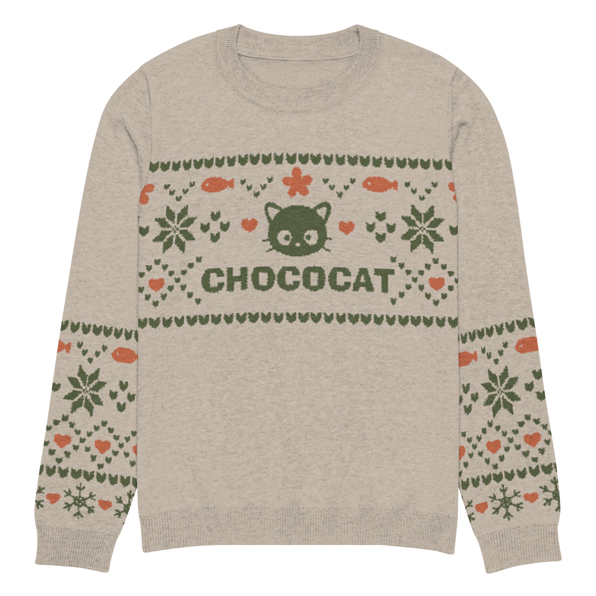 Chococat Olive Nordic Sweater Apparel Printful S