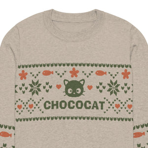 Chococat Olive Nordic Sweater Apparel Printful XL