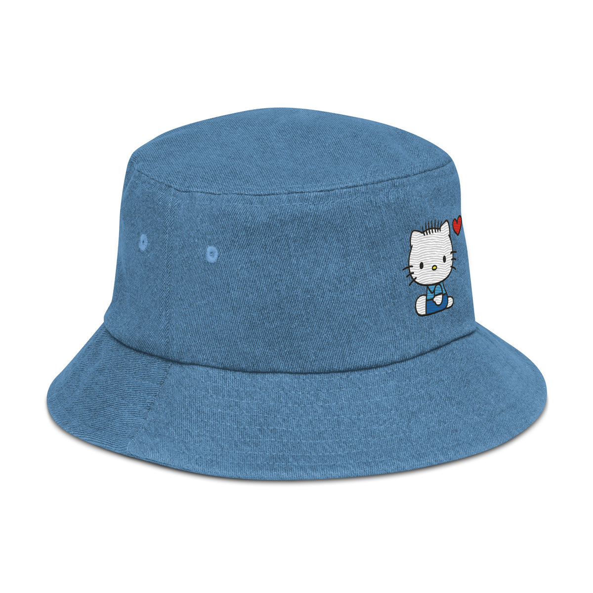 Dear Daniel Embroidered Denim Bucket Hat Accessory Printful   