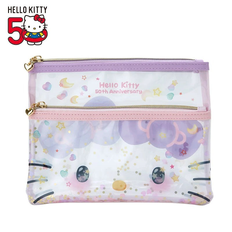 Hello Kitty Double Flat Pouch (50th Anniv. The Future In Our Eyes) Bags Japan Original   