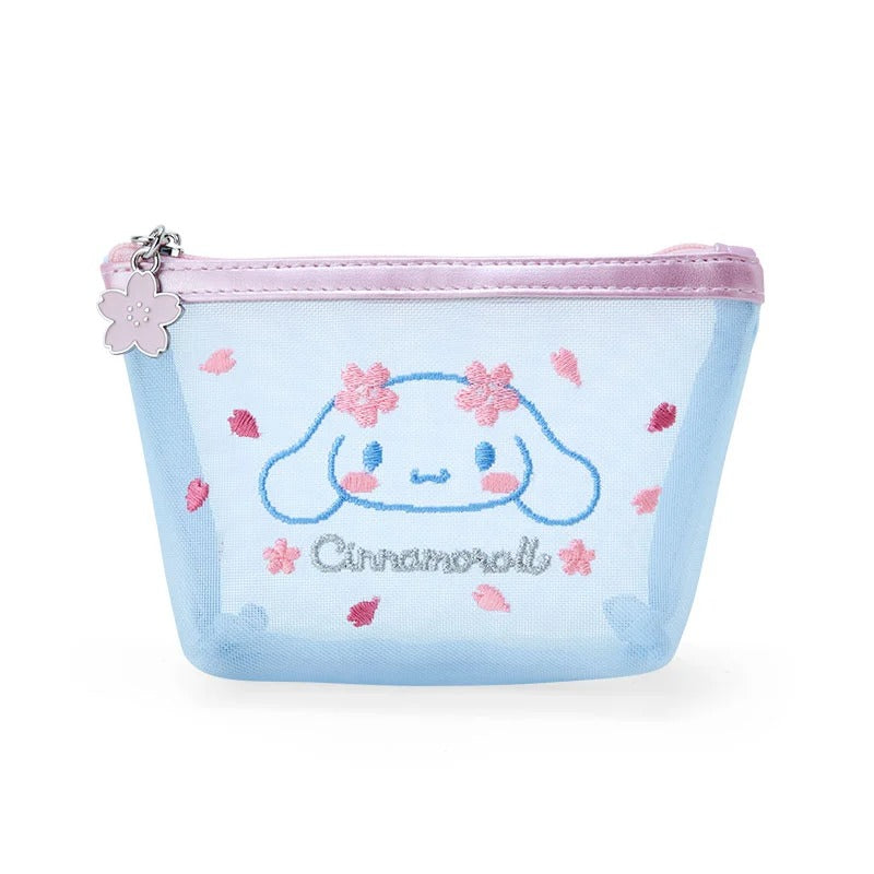 Cinnamoroll Mesh Zipper Pouch (Pink Sakura Series) Bags Japan Original   