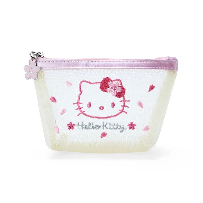 Hello Kitty Mesh Zipper Pouch (Pink Sakura Series) Bags Japan Original   