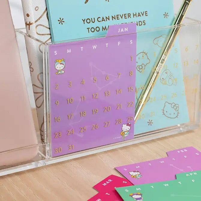 Hello Kitty x Erin Condren Acrylic Perpetual Calendar Desk Organizer Stationery ERIN CONDREN   
