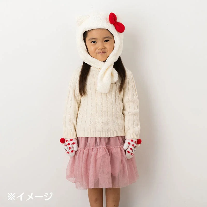 Hello Kitty Kids Hooded Wrap Scarf Accessory Japan Original   