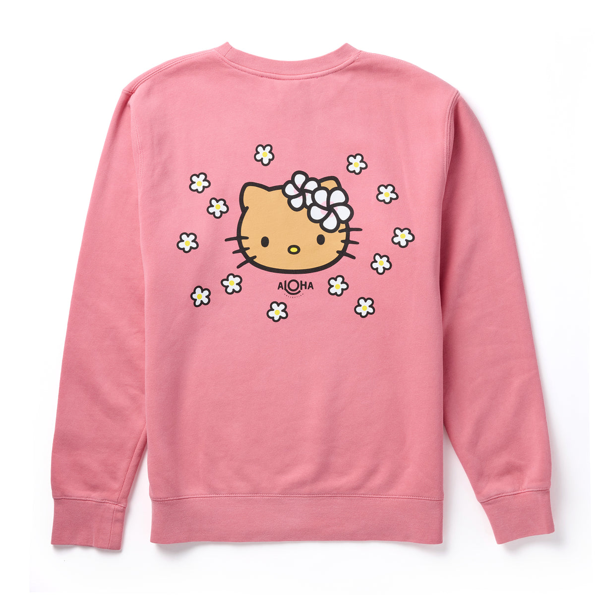Hello Kitty x Aloha Collection Palaka Crew Sweatshirt (Pink) Apparel Aloha Collection Inc