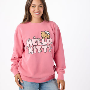 Hello Kitty x Aloha Collection Palaka Crew Sweatshirt (Pink) Apparel Aloha Collection Inc