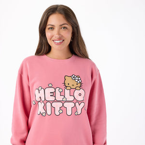 Hello Kitty x Aloha Collection Palaka Crew Sweatshirt (Pink) Apparel Aloha Collection Inc
