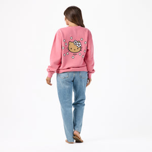 Hello Kitty x Aloha Collection Palaka Crew Sweatshirt (Pink) Apparel Aloha Collection Inc
