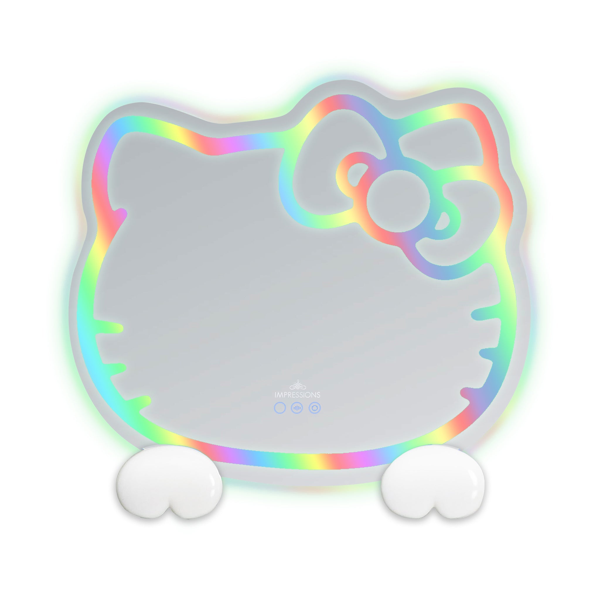 SANRIO HELLO KITTY カットウォールミラー Hello Kitty x Impressions Vanity RGB Wall Mirror 2.0 W/ Bluetooth Spea