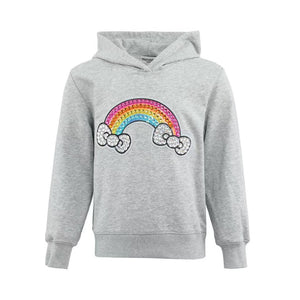 Hello Kitty x Lola + The Boys Adult Rainbow Hoodie (Heather Grey) - MISSING Apparel Lola and The Boys NYC INC