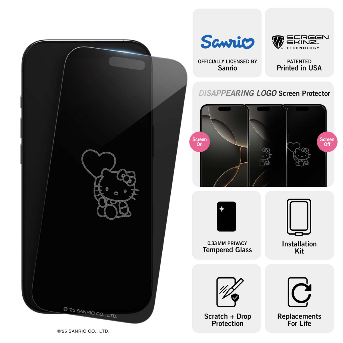 Hello Kitty x Screen Skinz Balloon Privacy Screen Protector Accessory Screen Skinz
