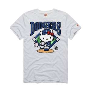 Hello Kitty x Los Angeles Dodgers First Pitch Tee (Adult - Unisex) Apparel Homage LLC