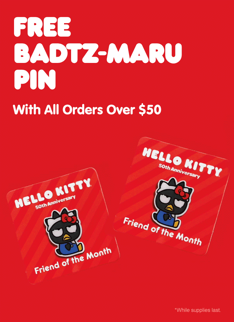 GIF of June FOTM Badtz-maru Pin | Free Badtz-maru Pin With All Orders Over $50.