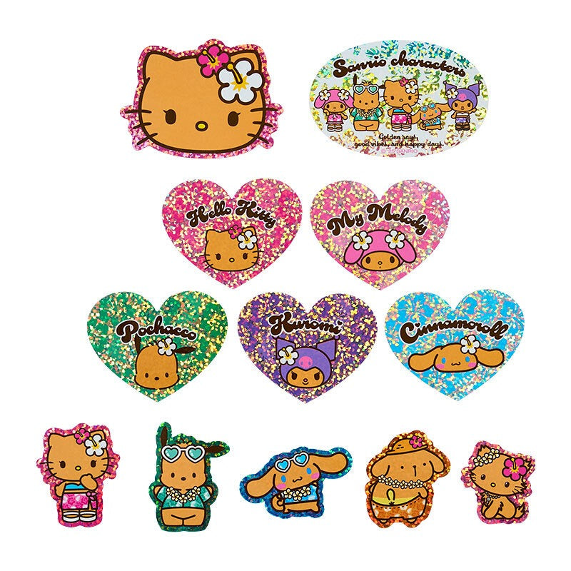 Sanrio Characters 17-pc Sticker Pack (Suntan Series) Stationery Japan Original